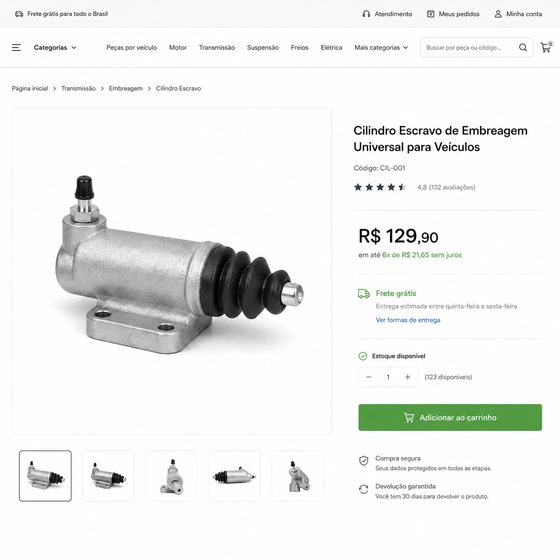 Peça aplicada em Loja Virtual